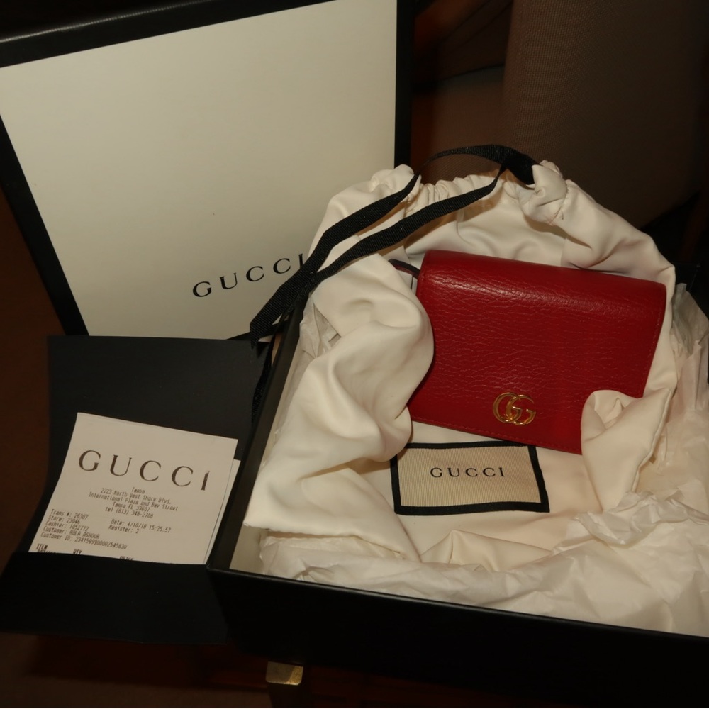 Gucci Red Leather Wallet